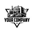 Trucking Company Ready Made Logo Emblem Vector. Semi Truck 18 Wheeler Logo