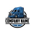 Trucking company ready made logo template emblem set. Semi truck 18 wheeler freight badge logo vector isolated. Perfect logo for t