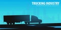 Trucking Industry banner, Logistic and delivery. Semi truck. Vector Illustration.