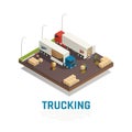 Trucking Isometric Composition Royalty Free Stock Photo