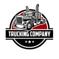 Trucking logo template. Premium truck logo vector isolated Royalty Free Stock Photo