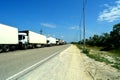 Trucking motorcade Royalty Free Stock Photo