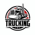 Trucking 18 wheeler company logo vector illustration Royalty Free Stock Photo