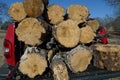 Truckload of firewood ready to split