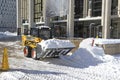 Trucks cleaning snow from streets after blizzard Royalty Free Stock Photo