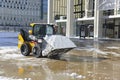 Trucks cleaning snow from streets after blizzard Royalty Free Stock Photo