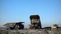 Trucks at a coal mine in south dakota Royalty Free Stock Photo