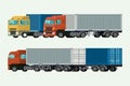 Trucks container delivery shipping cargo. illustration vector