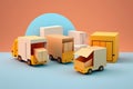 Trucks for the delivery of goods. Delivery service and transport logistics. cartoon-style AI Generation