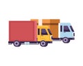 Trucks delivery service isolated icon