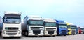 Trucks on a highway parking place Royalty Free Stock Photo