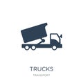 trucks icon in trendy design style. trucks icon isolated on white background. trucks vector icon simple and modern flat symbol for