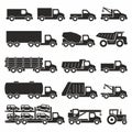 Trucks icons set