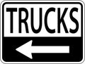 Trucks Left Arrow Sign On White Background