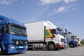 Trucks line up for loading Royalty Free Stock Photo