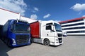 Trucks loading at a depot of a forwarding agency - Transport and logistics in goods trade