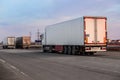 Trucks moving on a suburban highway Royalty Free Stock Photo