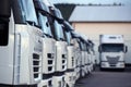 Trucks parked in depot Royalty Free Stock Photo