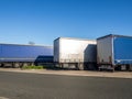 Trucks parked on a motorway rest area Royalty Free Stock Photo