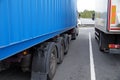 Transport. Trucks, parking on the drivers` rest area