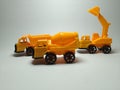 Trucks plastic toy on white background Royalty Free Stock Photo