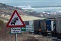 Trucks queuing in Dover