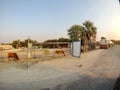 Trucks on a road in Botswana