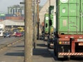 Trucks row in Port of Santos Royalty Free Stock Photo