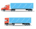 Trucks with small cubic and spacious oblong shapes of cabins