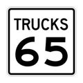 Trucks speed limit 65 road sign in USA Royalty Free Stock Photo