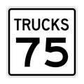 Trucks speed limit 75 road sign in USA Royalty Free Stock Photo