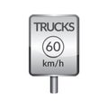 Trucks speed limit 60 signboard. Vector illustration decorative design