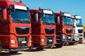 Trucks on premises of freight forwarding company Royalty Free Stock Photo