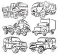 Trucks and SUVs. Royalty Free Stock Photo