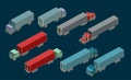 Trucks and Trailers isometric Set