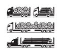 Trucks for transport of wooden logs