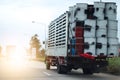 Trucks transporting dangerous chemical on the road