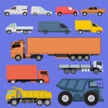 Trucks vector set.