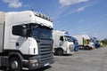 Trucks waiting for cargo load Royalty Free Stock Photo
