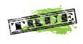 True black and green stamp on white background Royalty Free Stock Photo