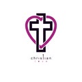 True Christian Love and Belief in God, vector creative symbol de Royalty Free Stock Photo