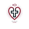 True Christian Love and Belief in God, vector creative symbol de Royalty Free Stock Photo