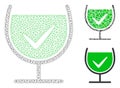 True Drink Glass Vector Mesh Wire Frame Model and Triangle Mosaic Icon