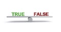 True false balance on white