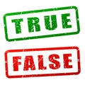 True and false stamp design Royalty Free Stock Photo
