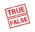 True false stamp vector icon. Rubber truth fact or untrue fake wrong symbol isolated Royalty Free Stock Photo