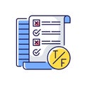 True false test RGB color icon