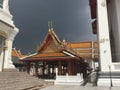 Roof of Pier entrance to Kanlayanamit Temple in Bangkok Thailand