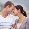 True love and happiness. a loving young couple at the beach. Royalty Free Stock Photo