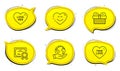 True love, Love her and Gift icons set. Smile chat sign. Sweet heart, Sweetheart, Present. Heart face. Vector Royalty Free Stock Photo